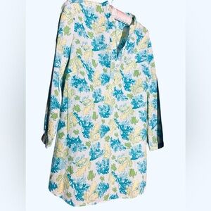 Appleseeds NWOT Cotton Blouse Tunic Seaturtles Resort Tropical Cruise coast SzS